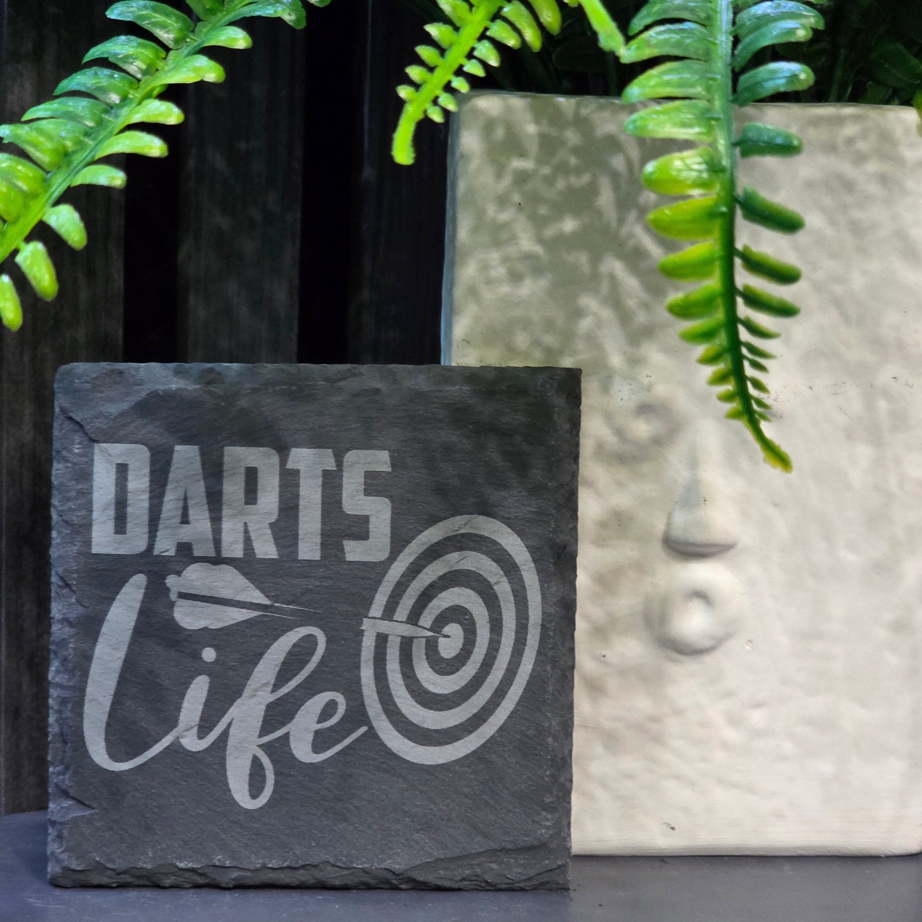 Darts Inspired Slate Coasters - Elegant Coasters For Home Decor Perfect Gift Ideal For Darts Fans