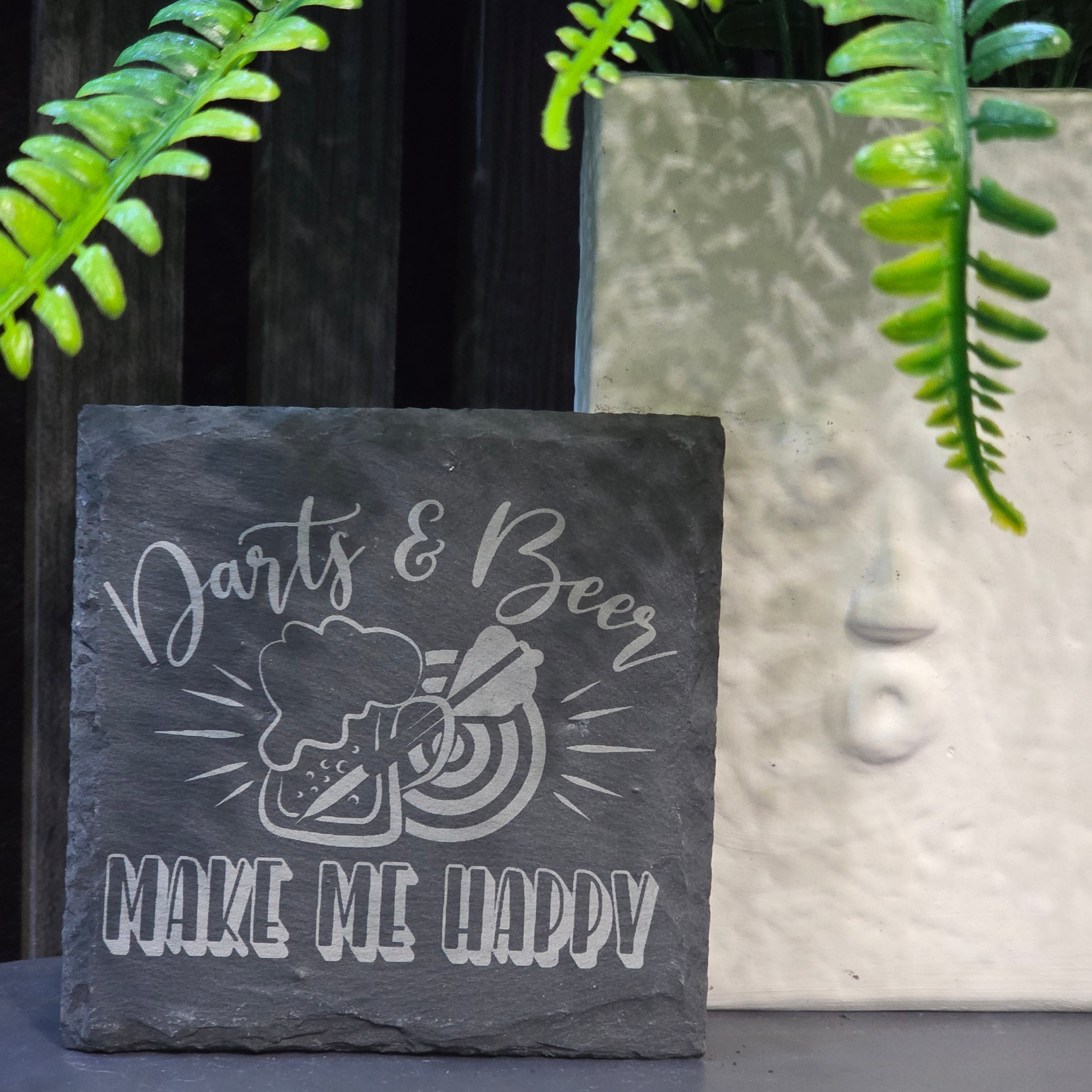 Darts Inspired Slate Coasters - Elegant Coasters For Home Decor Perfect Gift Ideal For Darts Fans