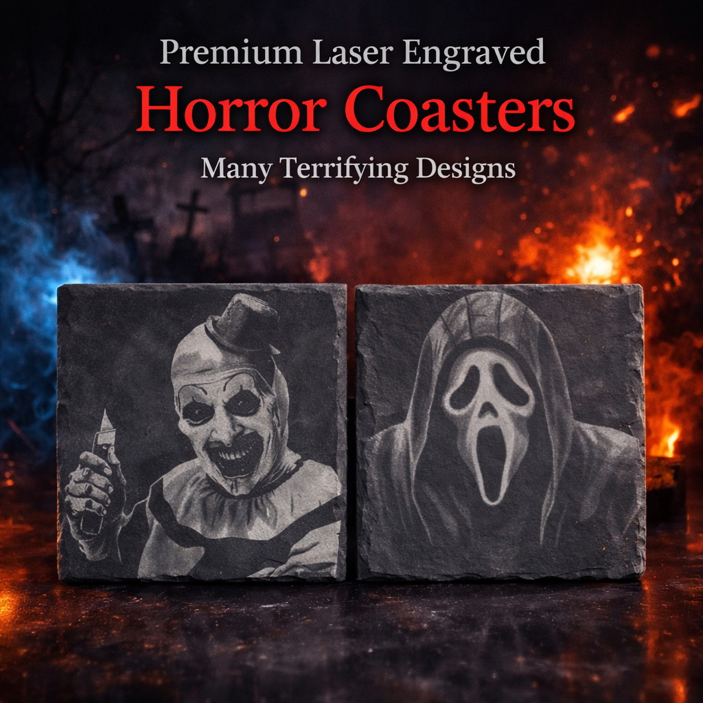Horror Character Slate Coasters - Perfect Gift For Horror Movie Fans