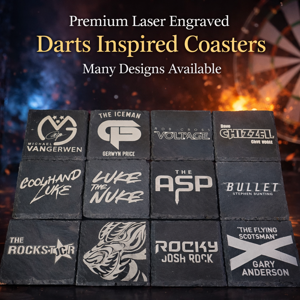 Darts Inspired Slate Coasters - Elegant Coasters For Home Decor Perfect Gift Ideal For Darts Fans